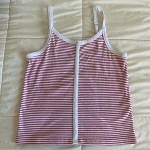 Abercrombie Red and White Stripped Tank Top